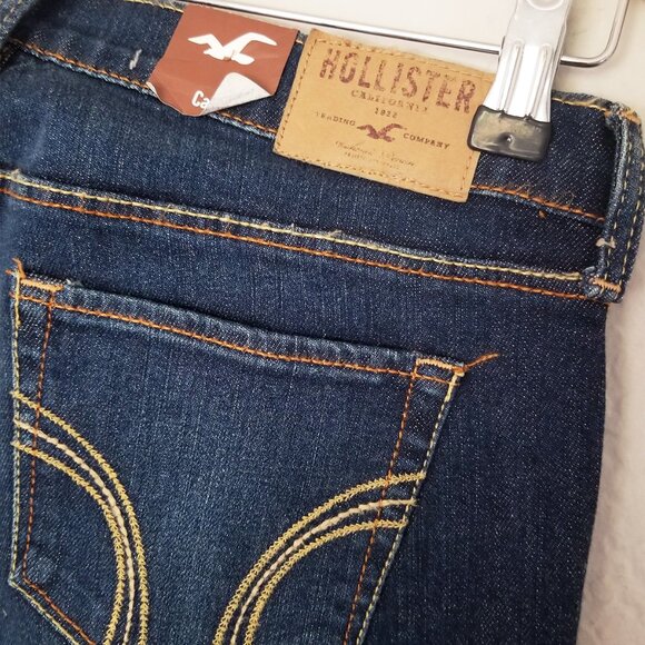 NEW Hollister Cali Flared SoCal Stretch Row Rise Denim Jean Blue 26x35 $50 Y2K - Picture 6 of 16